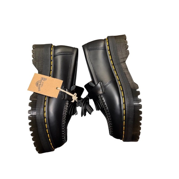 New w/Tags! Dr Martens Tassel Loafers Black Leather Platform Lug Sole Mens 8 - Picture 9 of 16